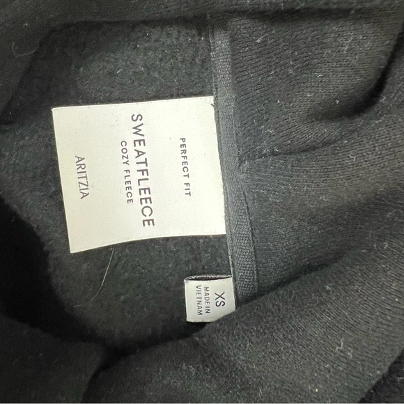 Aritzia Sweatfleece Perfect Black Hoodie Sweatshirt Size XS - Picture 4 of 5